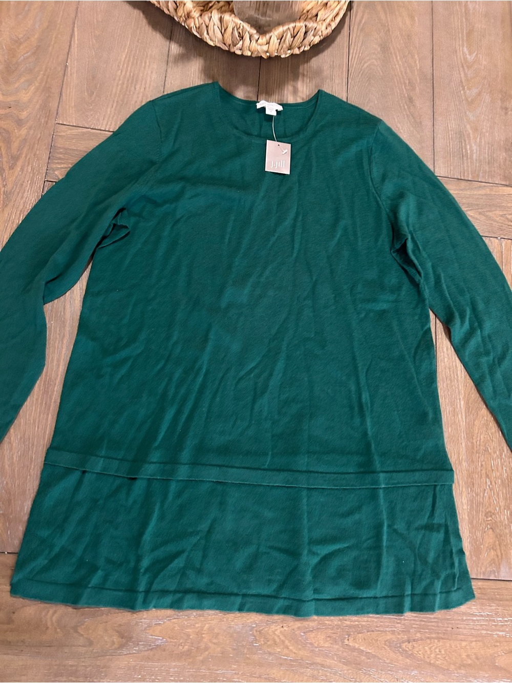 J. Jill Emerald Green Long Sleeve Crewneck Tunic